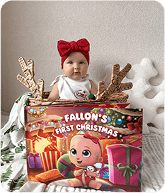 Baby with personalized book